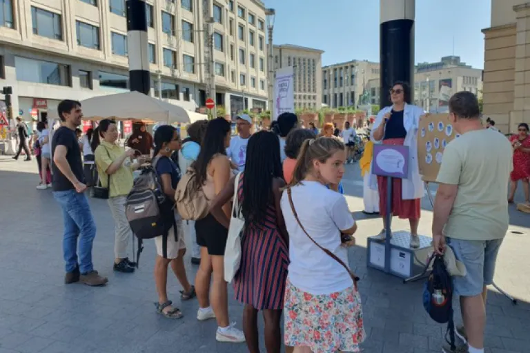 Tweet by Annelies Emmaneel about Soapbox Science
