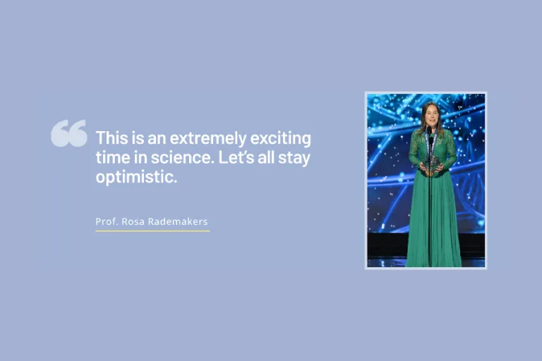 Rosa Rademakers ontvangt de Breakthrough Prize in Santa Monica
